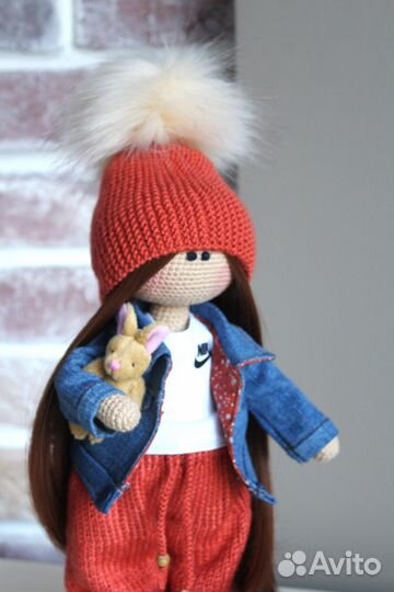 Вязаная интерьерная кукла. Ручная работа