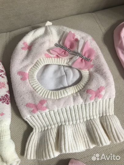 Теплые шапки на девочку