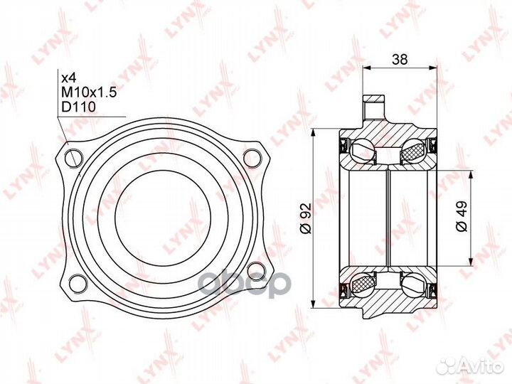 Ступица колеса зад прав/лев WB1016 lynxauto