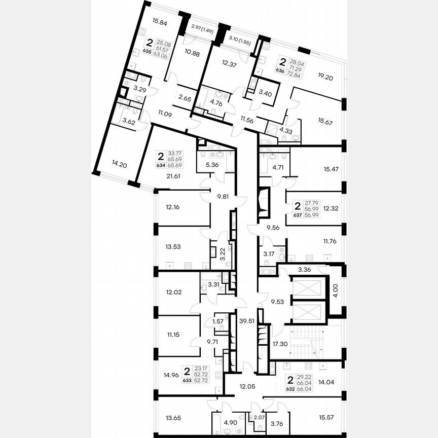 2-к. квартира, 66,8 м², 4/19 эт.