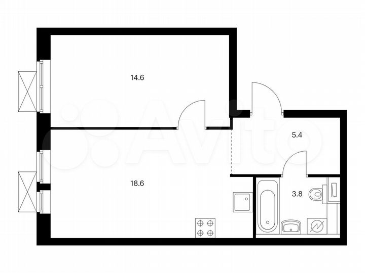 1-к. квартира, 42,4 м², 7/33 эт.