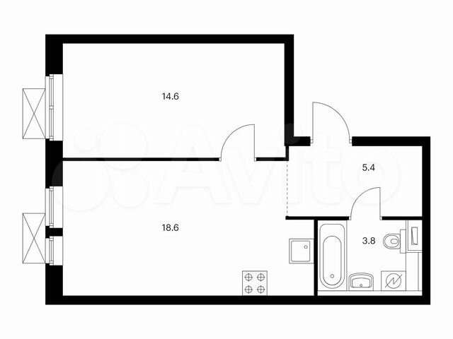 1-к. квартира, 42,4 м², 7/33 эт.