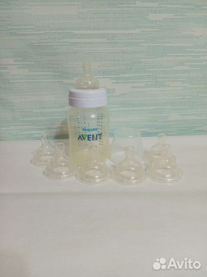 Бутылочка avent и 7 сосок avent