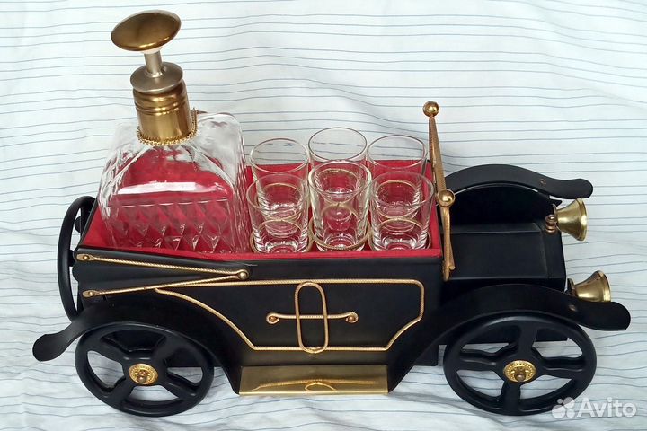 Музыкальная шкатулка ретрокар коньячный сет