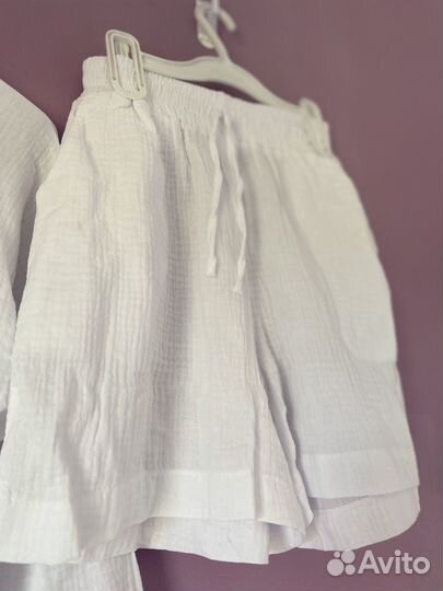 Муслиновый костюм женский с шортами