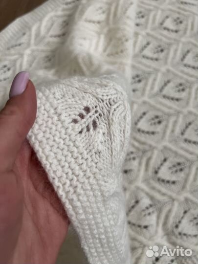 Плед детский вязаный ручная работа кашемир