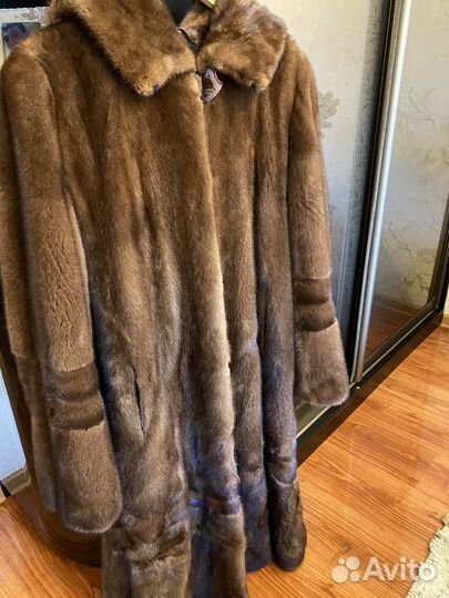 Шуба норковая с капюшоном 50 52