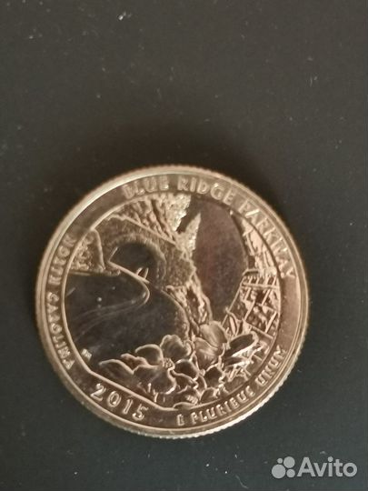 Монета США 25 центов 2015 года