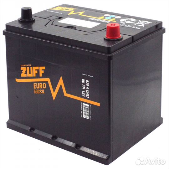 Аккумулятор для авто zuff asia 55D23L 60 Ач о.п