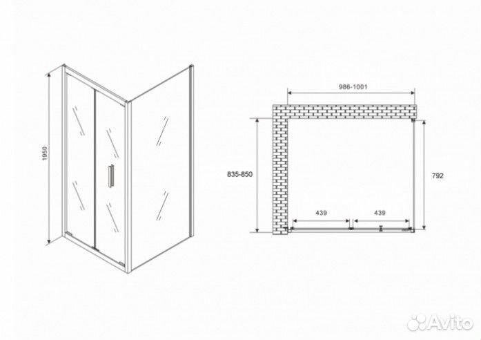 Душевой уголок Abber Sonnenstrand AG07100-S85 100x85