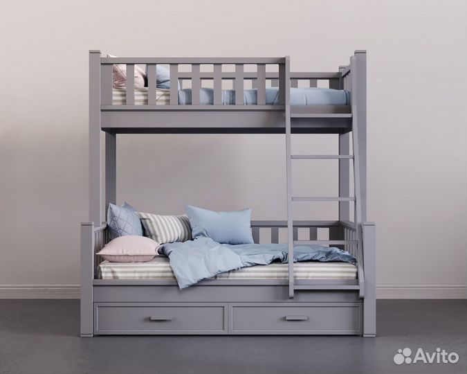 Двухъярусная кровать с ящиками