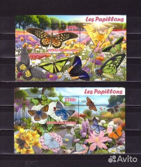 Мали, 2023. Бабочки (мл+3 блока)