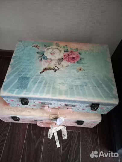 Винтаж, интерьерные чемоданы 2 шт