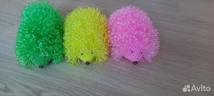 Мочалки- варежки Ежики ручной вязки на заказ
