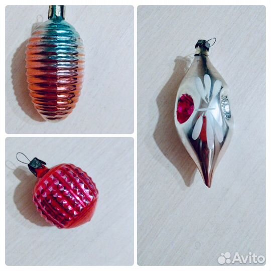 Елочные игрушки СССР стекло 54 шт пакетом