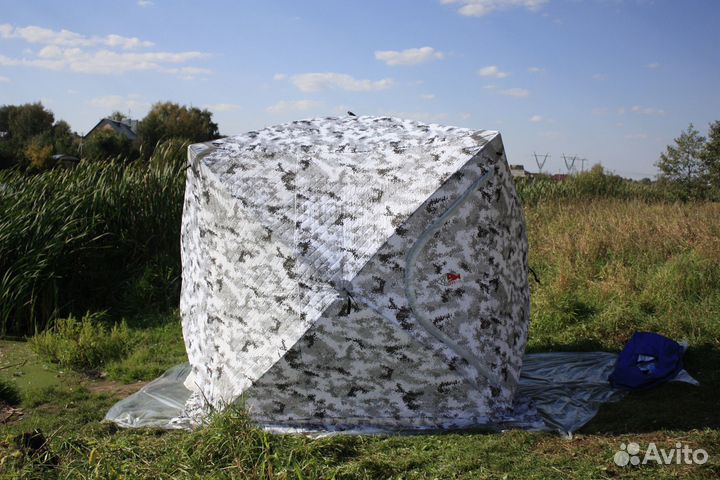 Палатка зимняя куб-4, В-220см, Ш-220см, 3 слойная