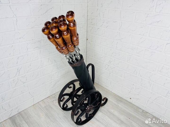 Подставка под шампура ковка в виде пушки