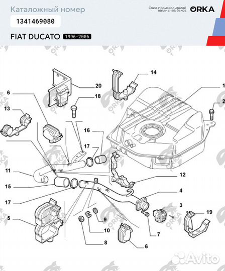Топливный бак Fiat Ducato (NB)