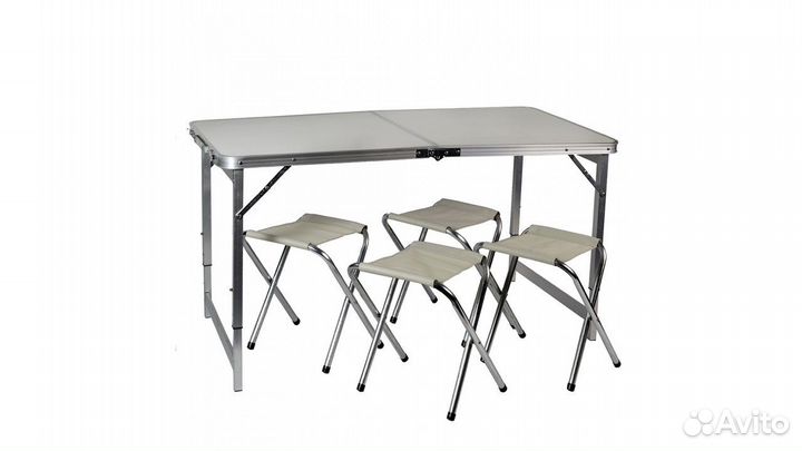 Стол кемпинговый складной + 4 стула 60*120 см