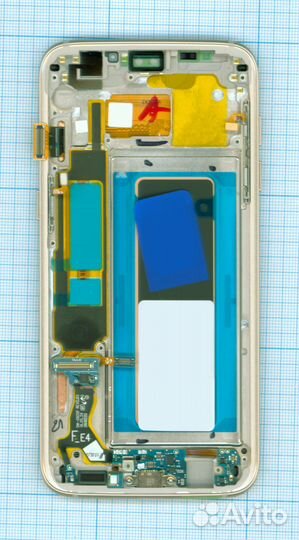 Дисплей Samsung G935F голубой+рамка Orig