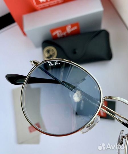 Очки ray ban round metal пепельные