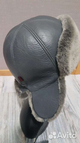 Шапка-ушанка женская, кожаная