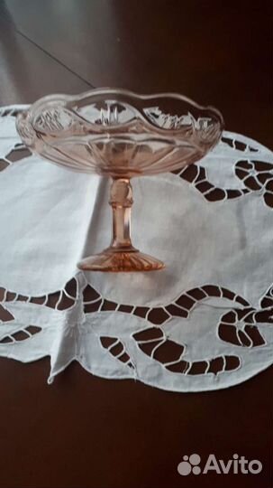 Ваза для фруктов на ножке стекло СССР