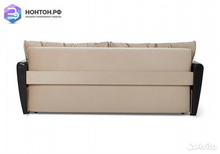 Диван еврокнижка Мадейра Lux бежевый / коричневый