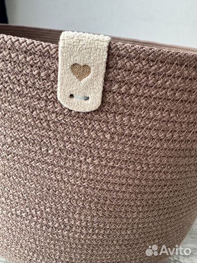 Корзина с крышкой из шнура