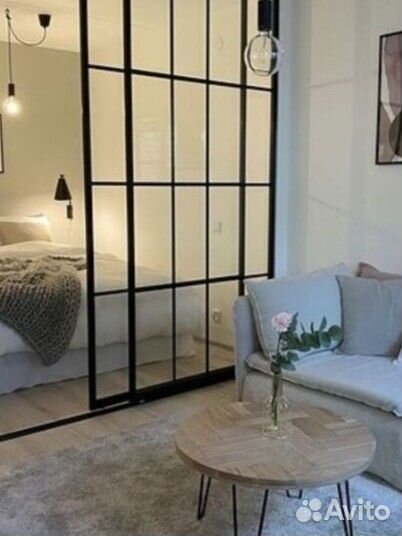 Перегородки лофт с прозрачным стеклом