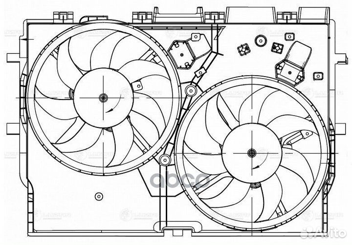 Крыльчатка с эл. мотором с кожухом (2 вент.) fiat