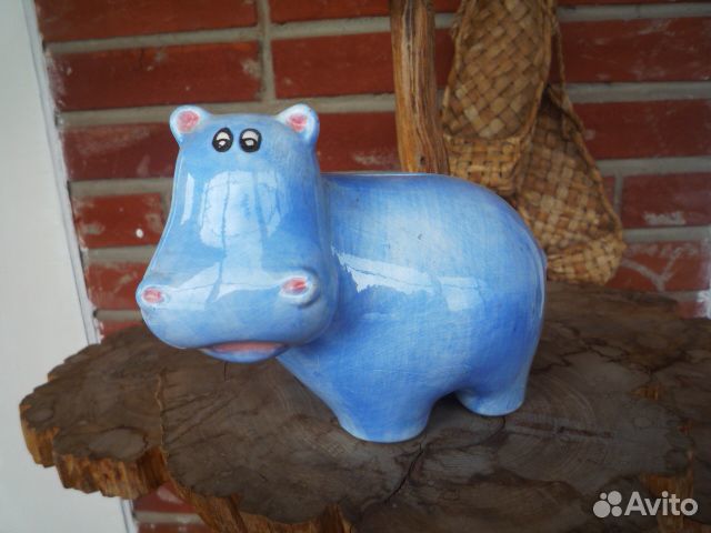 Фарфоровая копилка-Бегемотик
