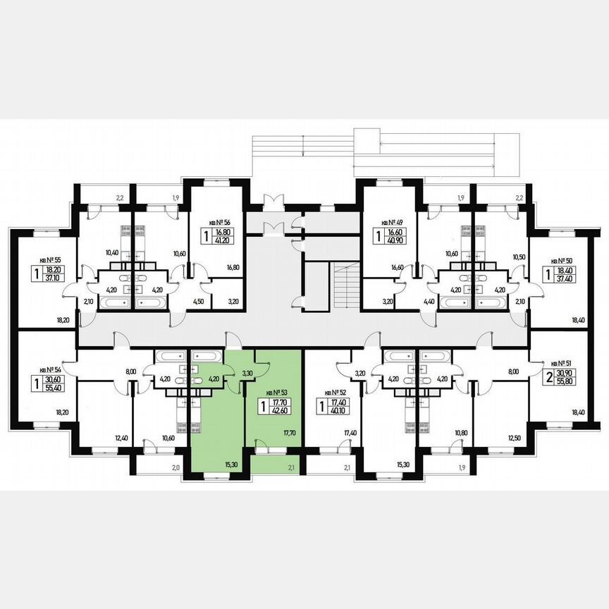 1-к. квартира, 40 м², 1/3 эт.