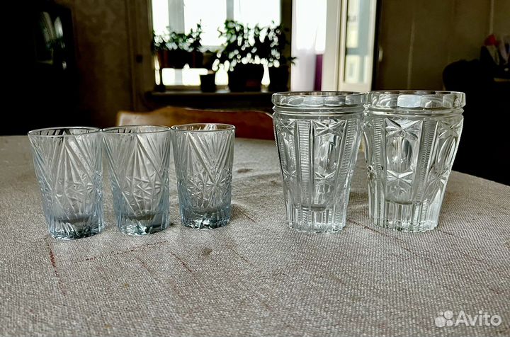 Стопка рюмки из резного стекла СССР