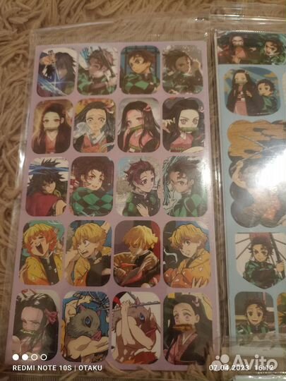 Аниме наклейки клинок рассекающий демонов