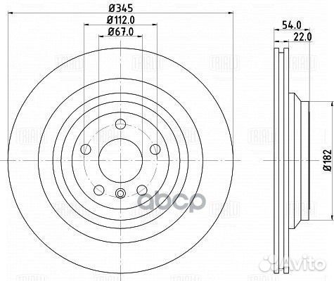 Диск тормозной mercedes ML W166 задний D 345мм