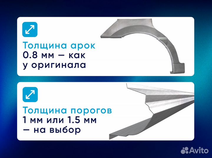 Комплект порогов для всех авто оцинковка