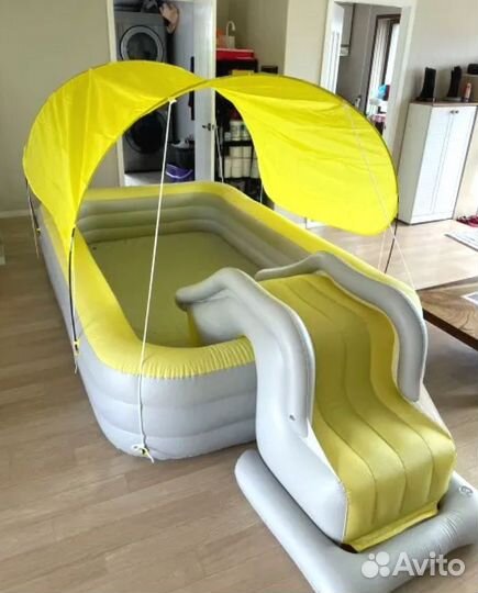 Детский надувной бассейн - с горкой