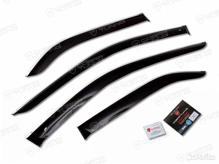 Дефлекторы окон Dodge Journey (JC) 2008 с хромом