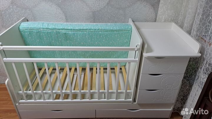 Детская кроватка трансформер с комодом