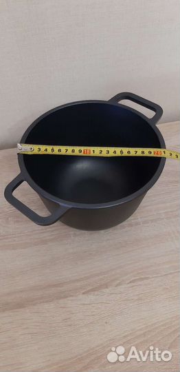 Нева-металл казан кастрюля с крышкой антипригарный