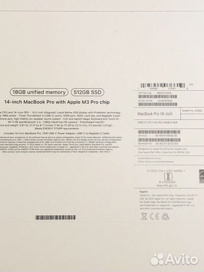 Macbook pro 14 m3 pro 18/512