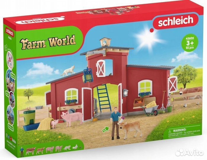 Schleich Farm World Большая красная ферма с животн