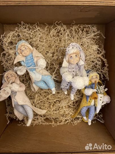 Ватные елочные игрушки