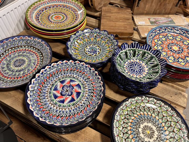 Узбекская посуда ляган, фруктовница, пиала