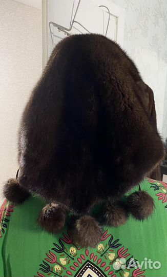 Шапка косынка норковая