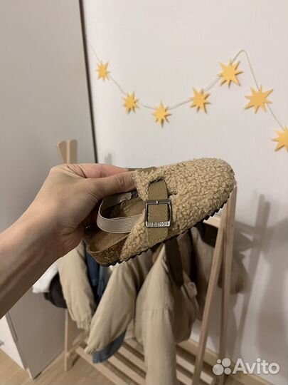 Сабо клоги детские плюшевые