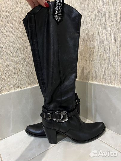Сапоги кожаные женские 40