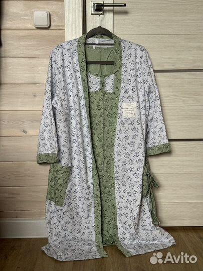 Комплект сорочка с халатом 46-48
