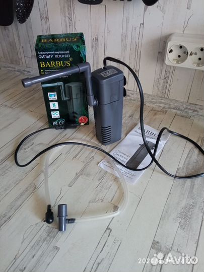 Фильтр для аквариума, ракушки и декор